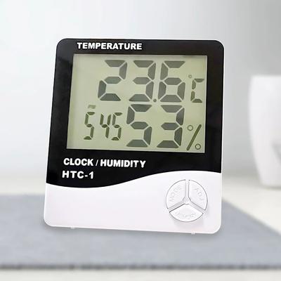 1Pc HTC-1 HTC-2 LCD Electronic Humidity Meter Smart Electric Digital Hygrometer Thermometer Weather Station Clocks Outdoor