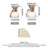 Pour Over Coffee Maker with Reusable Stainless Steel Filter and 100Pcs Filter Paper, 13.5/20oz Borosilicate Glass Coffee Carafe