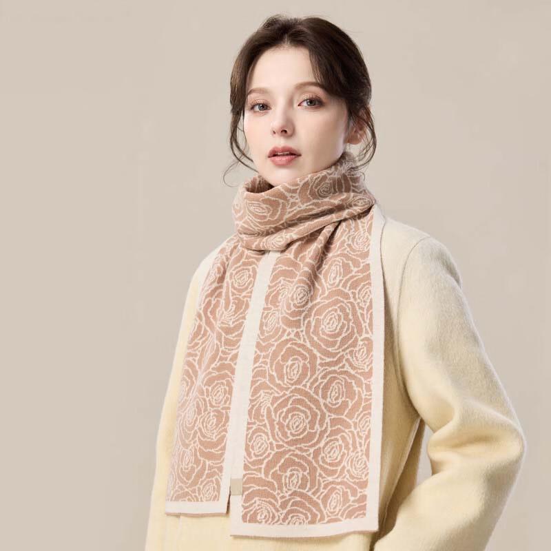 JIUMU Women's Double-Sided Wool Scarf Shawl WH049