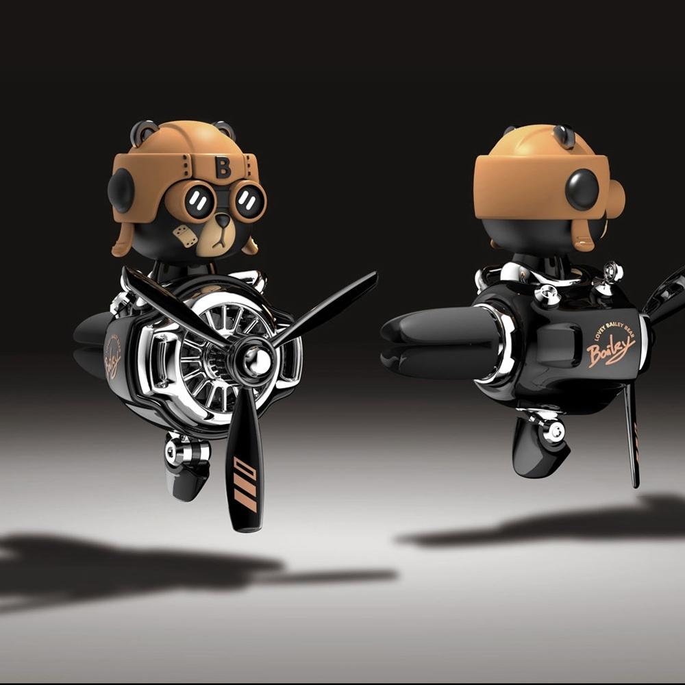 Car Air Freshener Cartoon Pilot Rotating Propeller Outlet Fragrance Magnetic Auto Accessories Interior Perfume Diffus