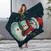 Tuniu Niedlicher Schneemann Fleece-Decke Überwurf Weich Warm für Sofa Bett Schlafzimmer Geschenk