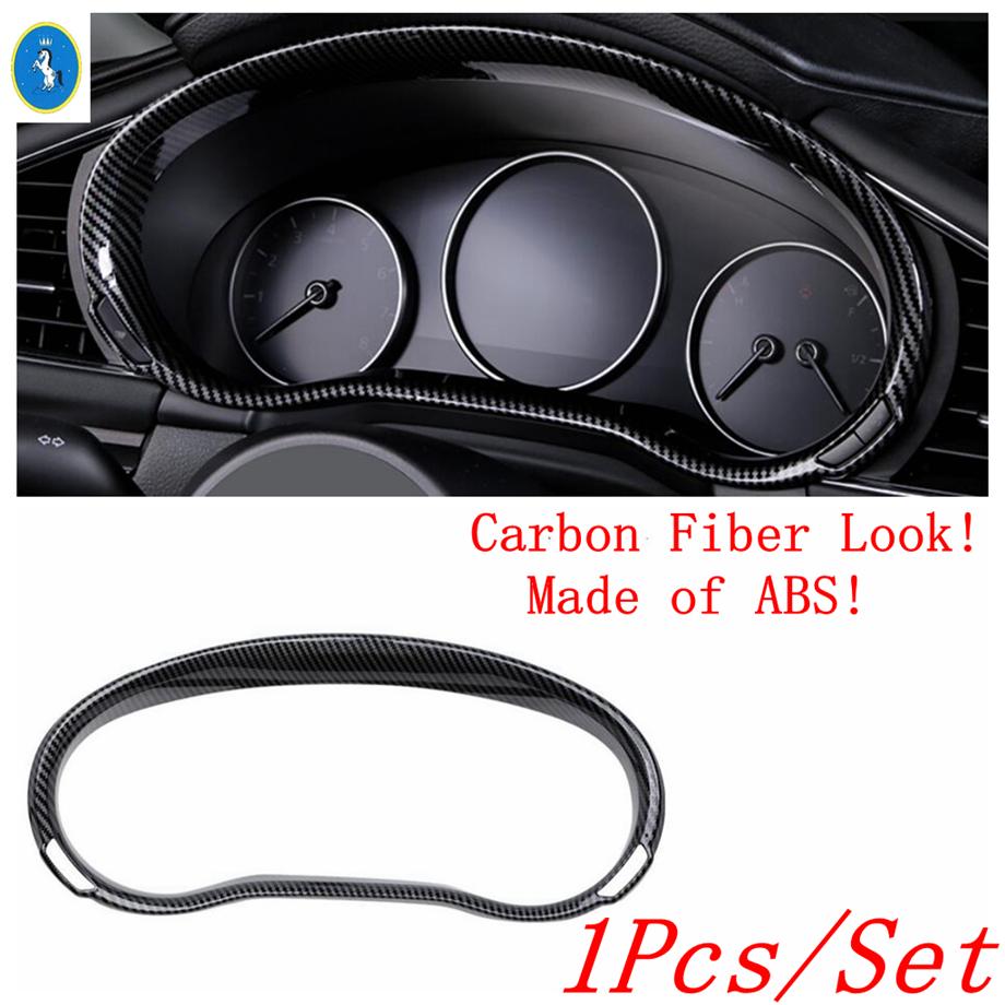 Carbon Fiber Auto Gear Head / Window Glass Lift / Steering Wheel / Door Speaker Accessories Cover Trim For Mazda 3  -