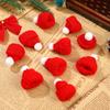 10Pcs Christmas Hat Decoration Knitted Santa Caps Tiny Holiday Ornaments for Home Party Photo Props Craft Projects Bottle