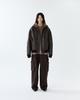 THEENDQUESTION Hooded Shearling Jumper / Brown