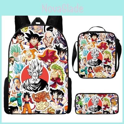 Dragon Ball Z Backpack Cartoon Oxford Fabric School Bag With Breathable Straps For Middle School Students