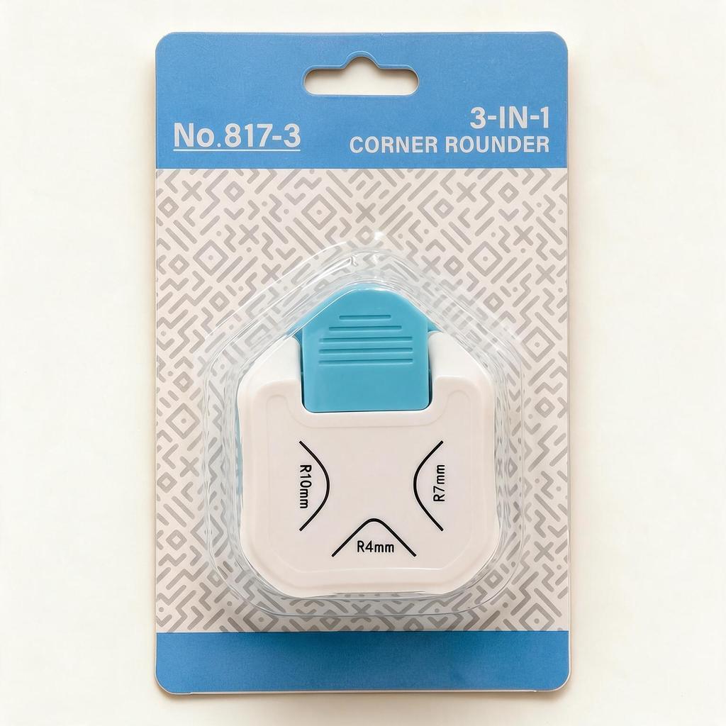 Three-in-One Multi-Angle Corner Trimmer: Flower, Flat, Round Cutter for Cards and Paper