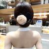 Hair Band Easy to Use French Spiral Hair Tie with 3D Mesh Yarn Flower Decor Wire Bun Maker Hair Accessories