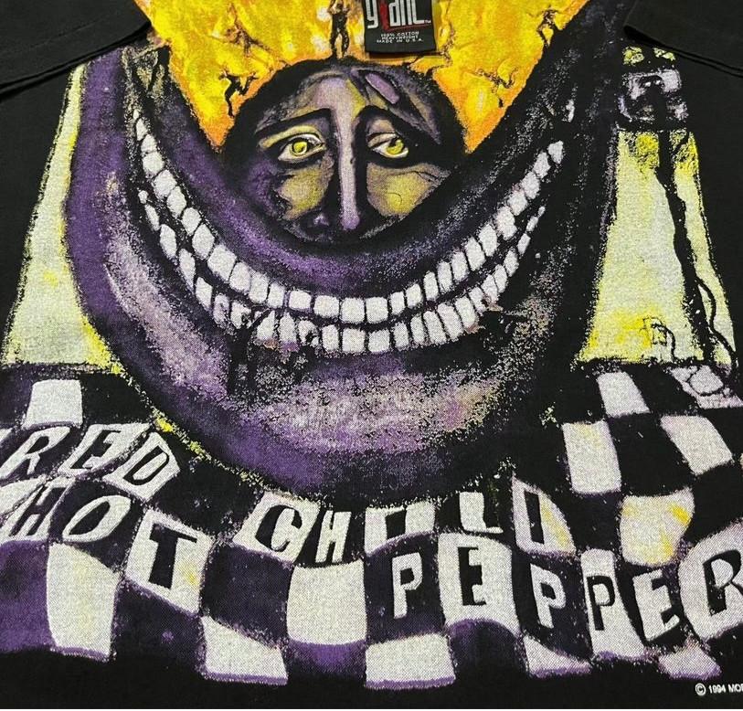 

Винтажная футболка 1994 года RED HOT CHILI PEPPERS World Tour с одинарной строчкой РЕПРИНТ XL