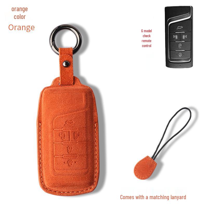 Compatible Key Case for GAC AION Y & Trumpchi GS Models (GS3, GS4, GS5, GS6m) with Suede Shell and Buckle Design