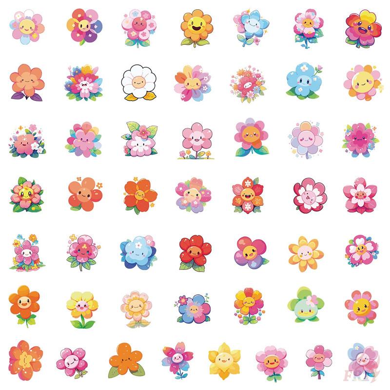 

50Pcs/Set Colorful Smile Sunflowers Kids Rewards Stickers DIY Fashion Waterproof Doodle Decals Stickers