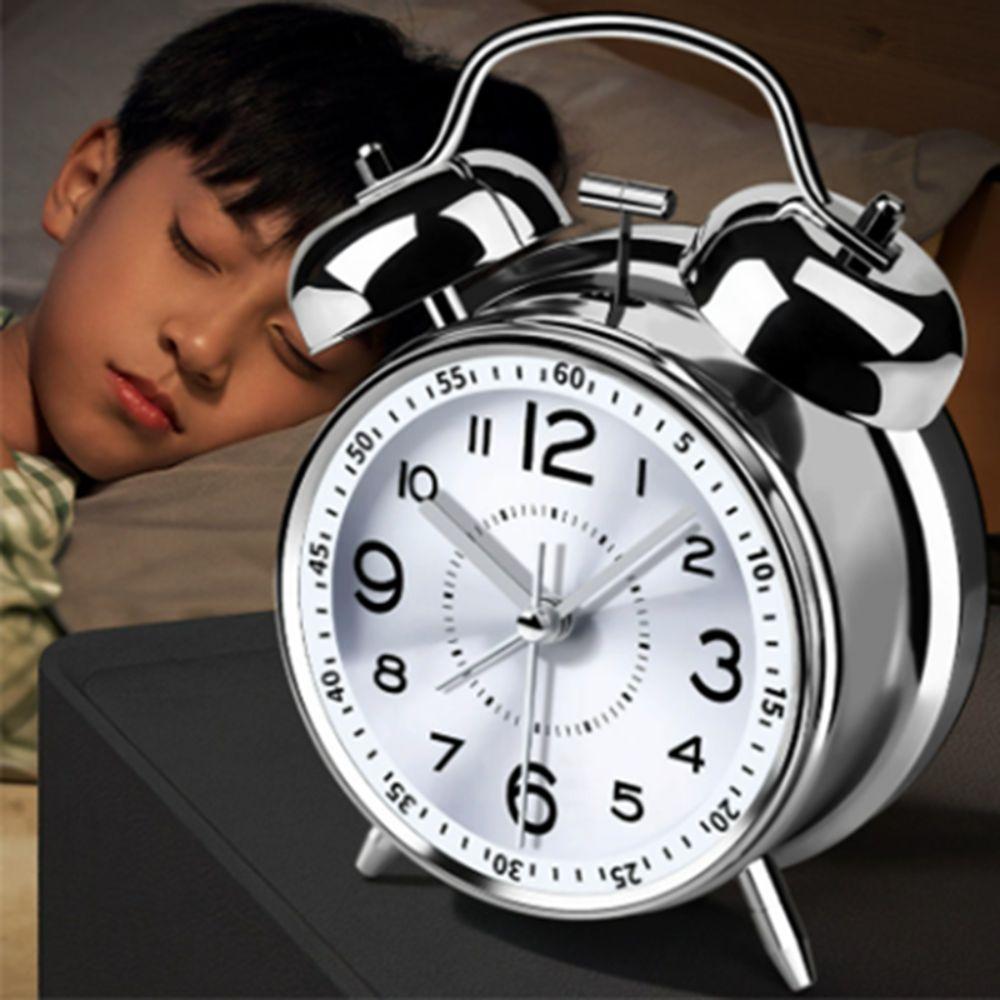 Metal Frame Bedroom Alarm Clock Silent Loud Alarm Clock Twin Bell Alarm Clock Living Room