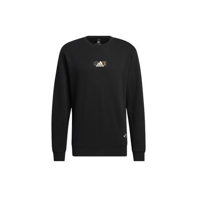 adidas China Bos Logo Print Crew Neck Sweatshirt Unisex Tops Black IB2757