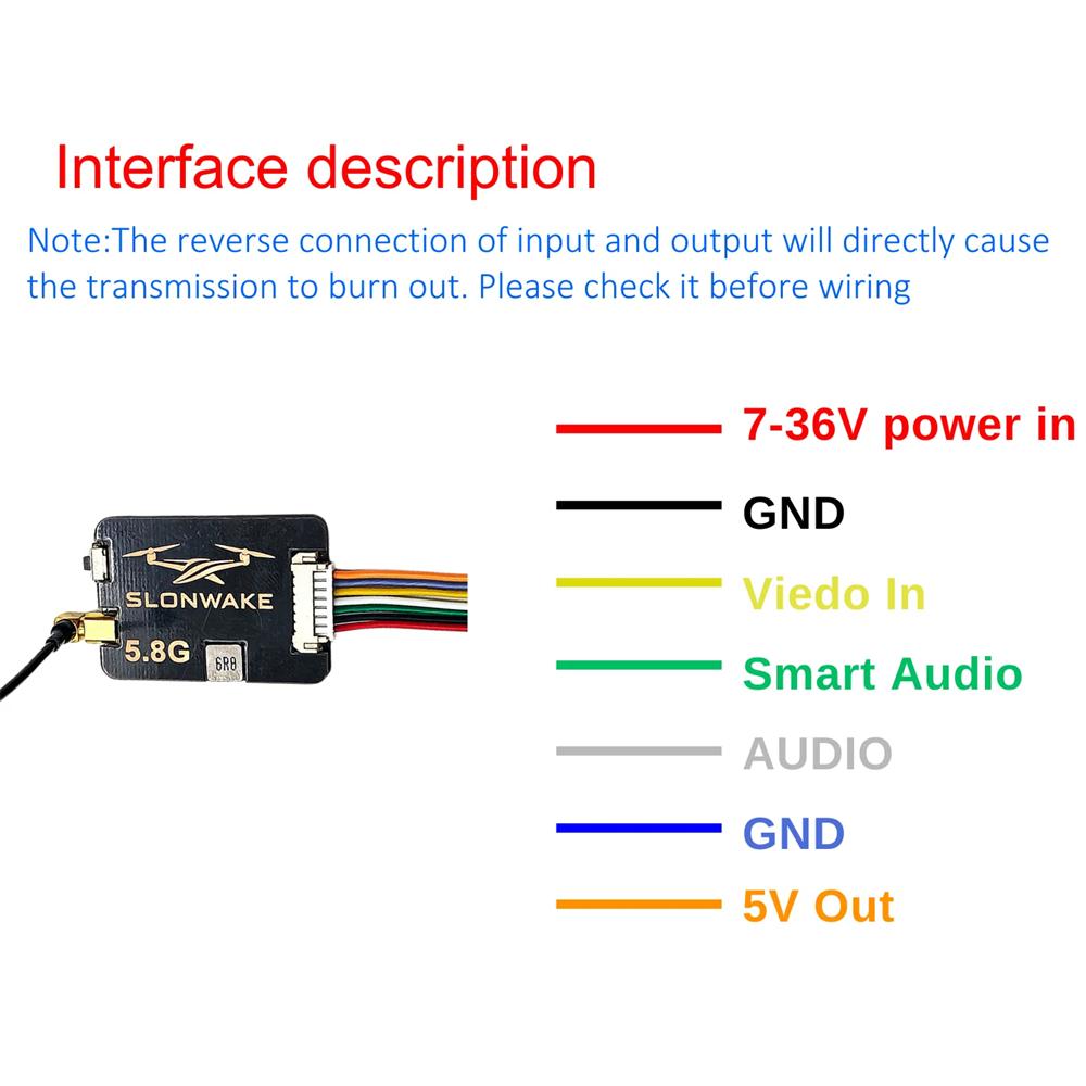 5.8GHz 1.2W(1200mW) VTX FPV Transmitter Analog 48CH 200/500/800/1200mW/Pit Mode MMCX 2-6S(7-36V) for FPV Done FPV Racing Drones