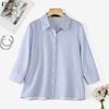 ZANZEA Women Daily Casual 3/4 Sleeve Loose Commute Stripe Blouse