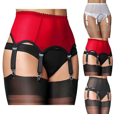 Damen Sexy Spitze Oberschenkelstrümpfe Strumpfband Rutschfester verstellbarer Strumpfgürtel