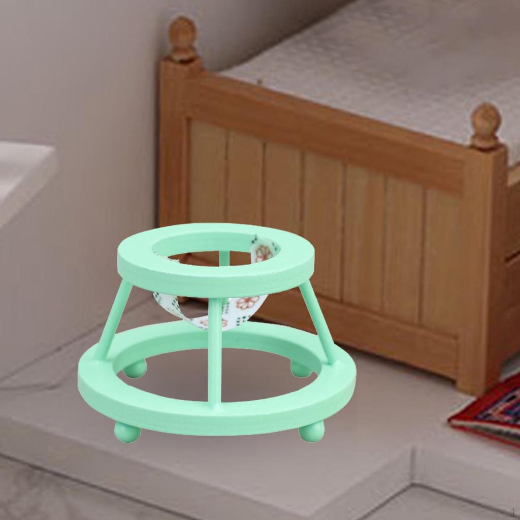 1/12 Dolls House Doll Walkers Mini Stroller Prop Adornment Micro Scene Baby Room for