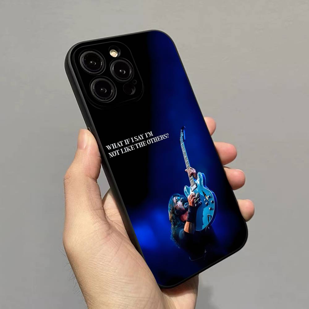 F-FOO FIGHTERS Phone Case For IPhone 17 16 15 14 13 12 11 Pro Max Plus Mini Silicone Black Cover