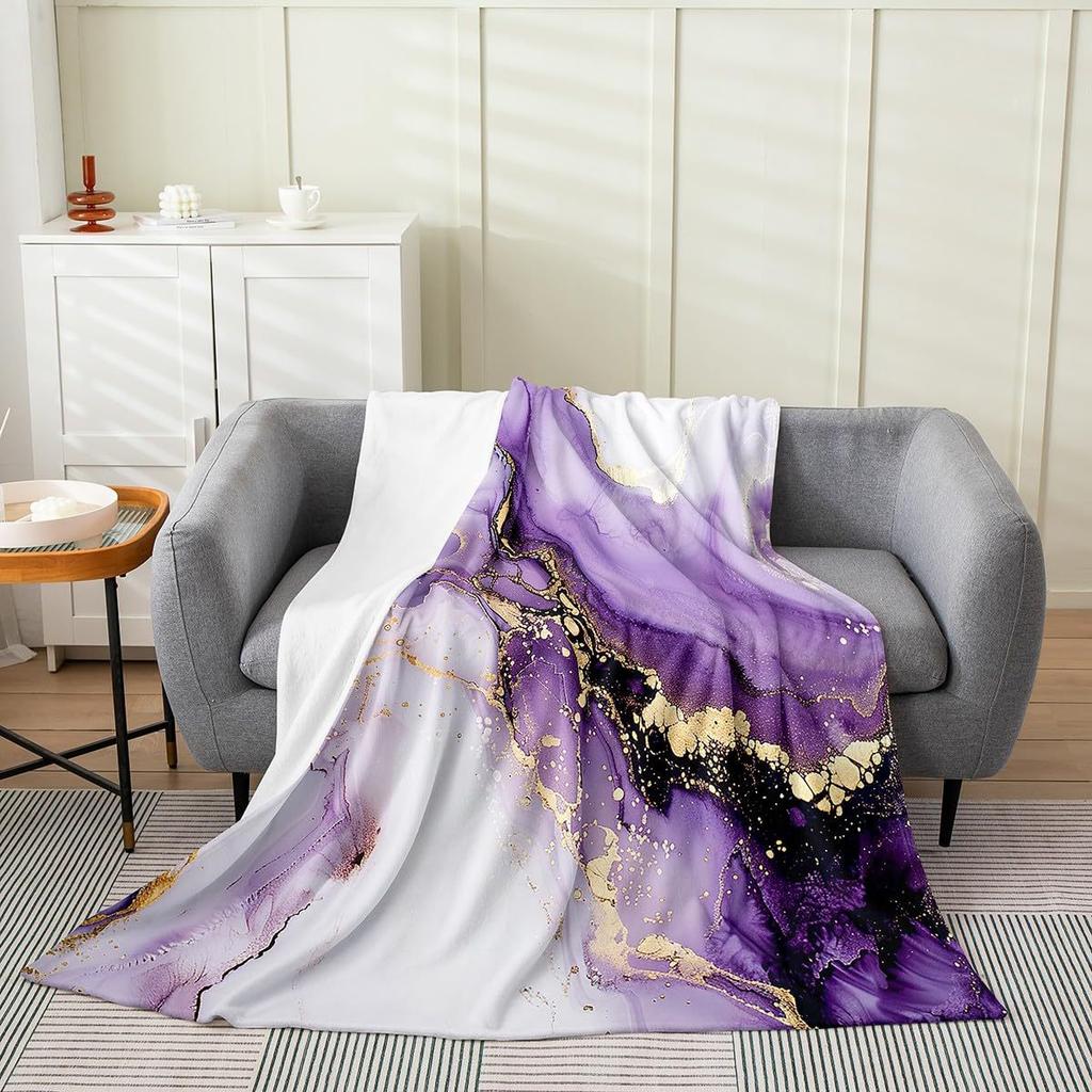 Marble Texture Series digitalprinted polyester Bedroom velvet flannel cover blanket Fleece soft sofa cover blankets for beds