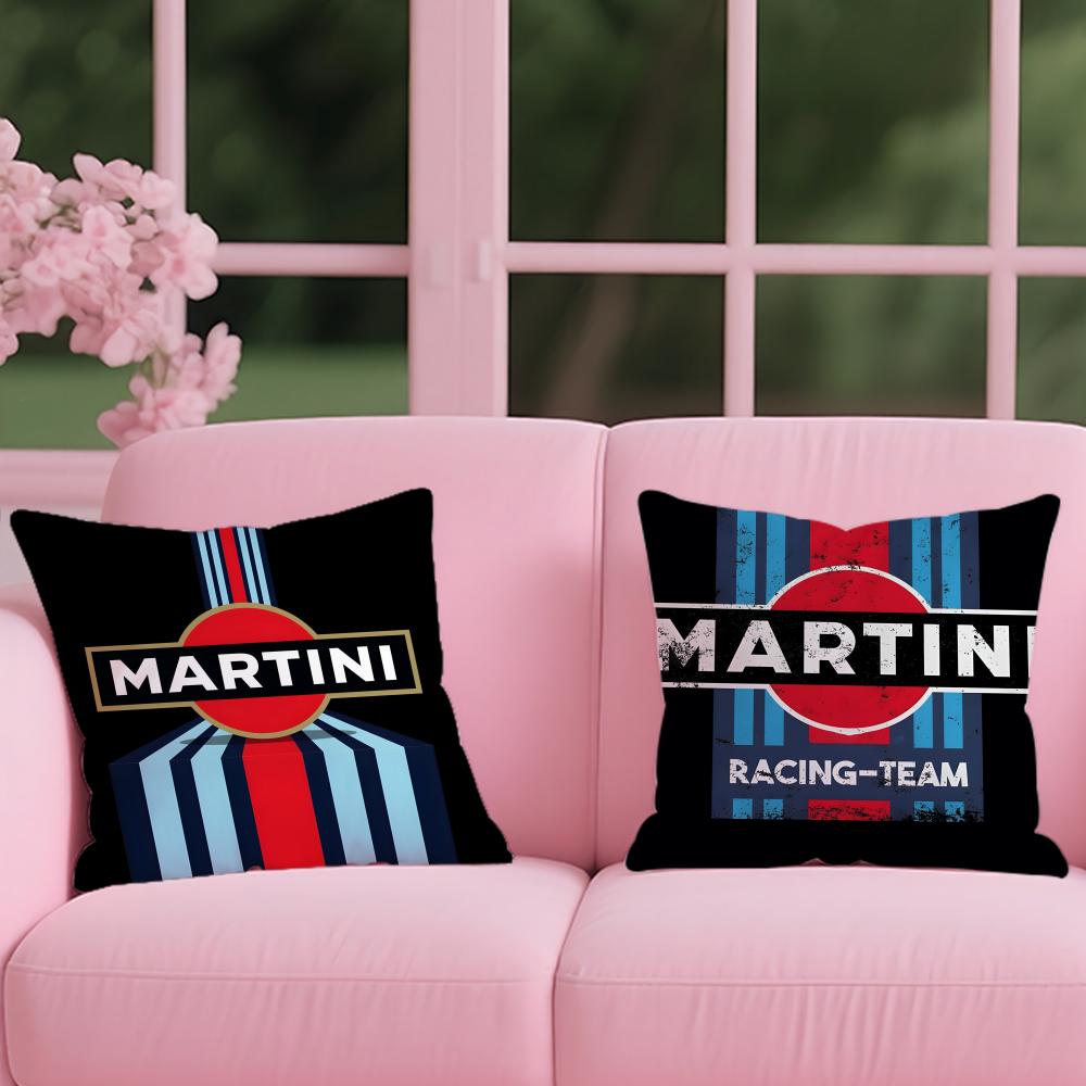 Racing Martini Stripe Cushion Cover 2-in-1 Reversible Plush Pillow Cover | Car/Sofa/Bed | Perfect Gift