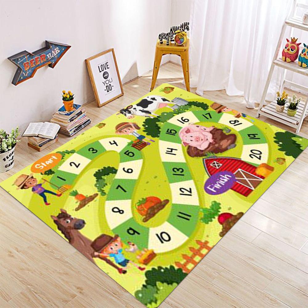 Oversized Snakes Ladders Colorful Rug Carpet for Living Room Bedroom Decor Kids Room Area Nonslip Floor Mat Child Soft Play Mat