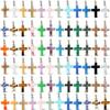 Natürlicher Edelstein Kreuz Anhänger Halskette, 18x25mm Kristallachat, DIY Schmuck Zubehör