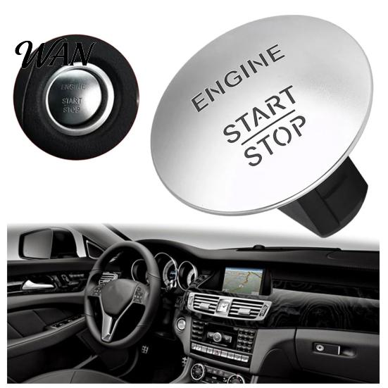 Engraved Characters Start Button Engine Stop Switch for Mercedes Benz, Car Push Easy Install Starter Switch, Button, Replacement Accessory OEM Style