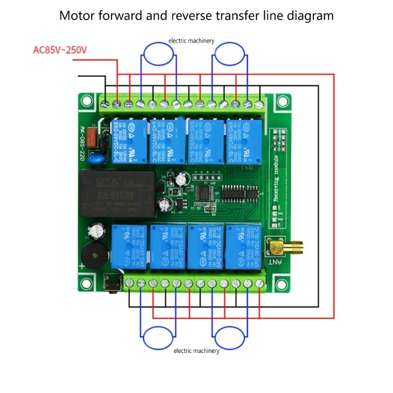 315Mhz 433Mhz DC 5V-260V Eight Channel Relay Module Receiver Wireless Remote Control Switch for DC Motor DIY