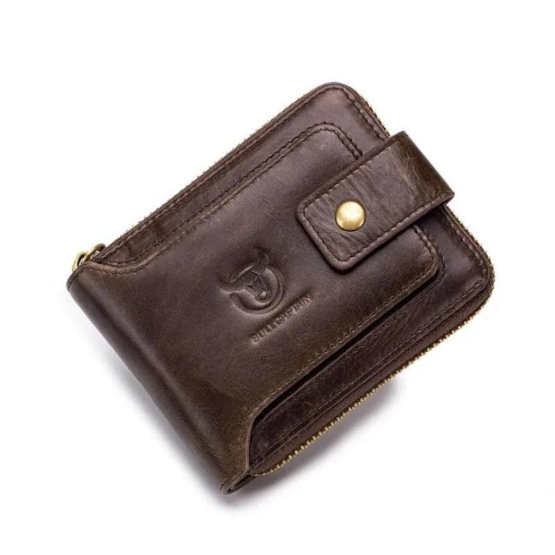 Neue Herren Geldbörse kurz 100% echtes Leder Münzfach Multi-Slot Diebstahlschutz Geldbörse luxuriöse verdickte Geldbörsen