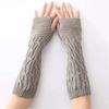 1pair Women's Fingerless Knit Gloves - Winter Arm Warmers with Goth Punk Style for Casual Wear