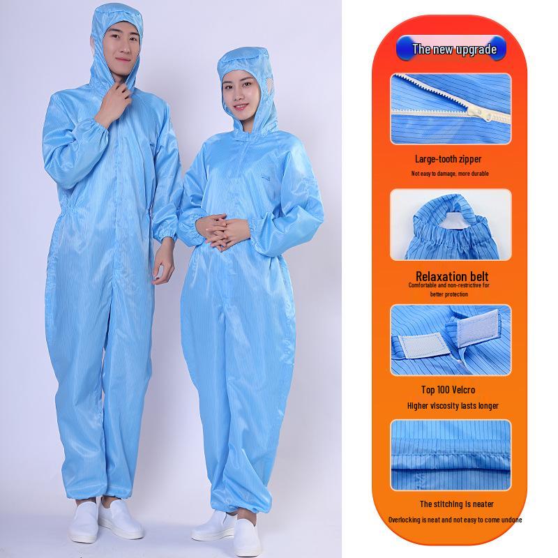 Hooded Dustproof Anti-Static Cleanroom Suit for Protective Workwear and Spray Painting