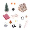 Miniature Wooden Paintable Tent Camping Scene Decoration Dollhouse Accessories Outdoor Scene Props Craft Project Kits