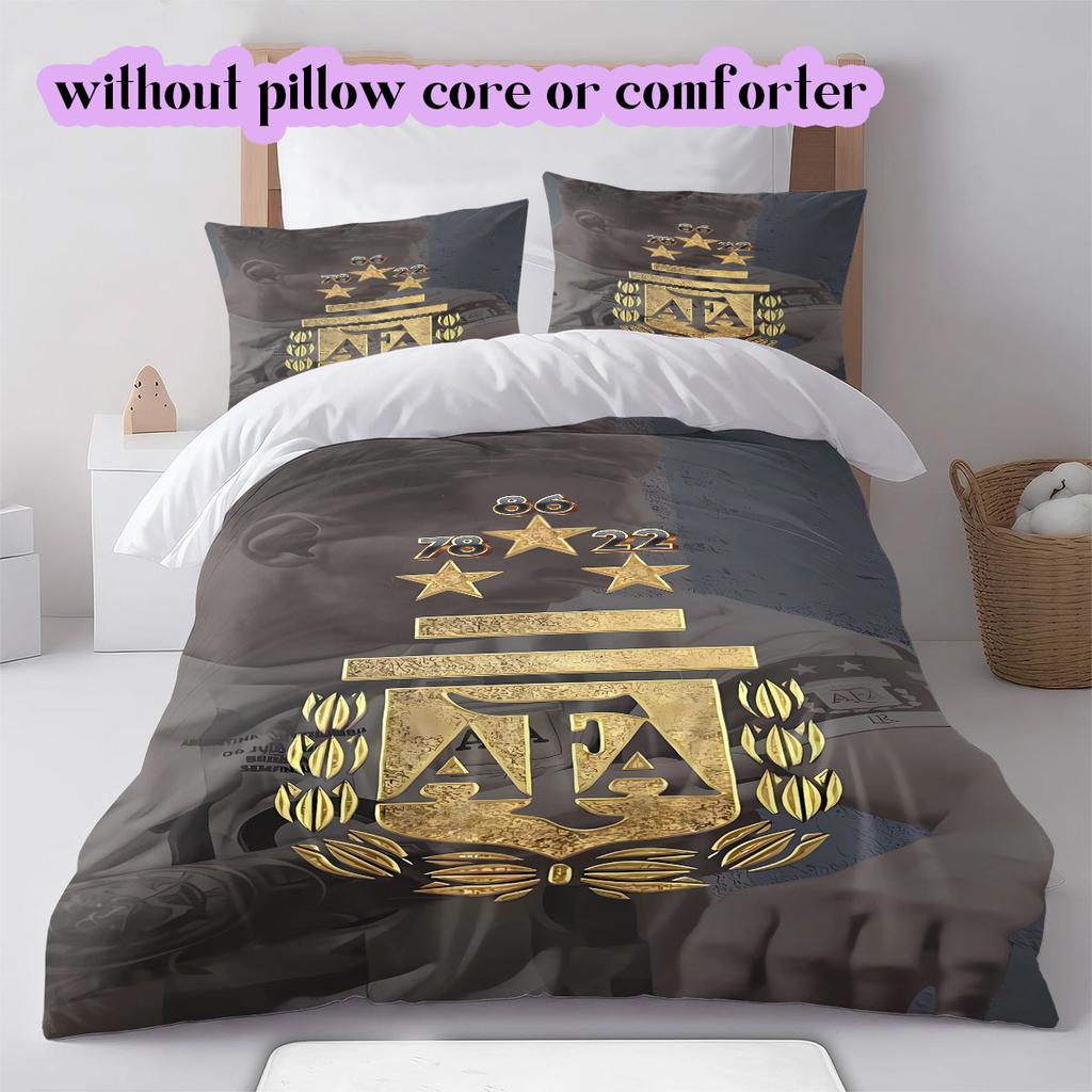 Biancheria da letto con motivo calcistico AFA, Set copripiumino Copripiumino Federa Regalo di Compleanno per la Casa (1*copripiumino+2*federe,senza imbottitura)