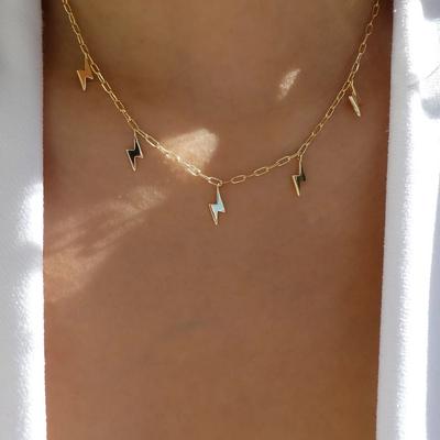 Simple Lightning Necklace Vintage Clavicle Chain Short Necklace Accessories