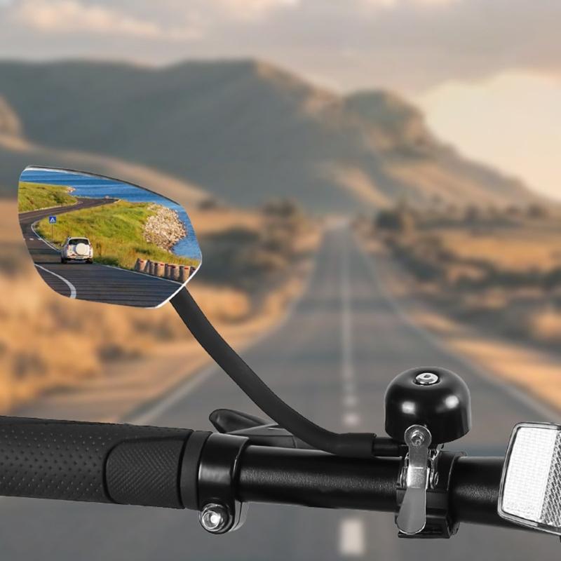 Bike Mirror Bells with 360 Regulable Aluminum Tube and Quickly Release Installation for Electric Bike Scooters