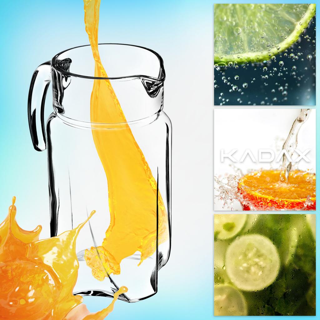 KADAX Glass Pitcher Carafe for Beverages Water Juice 1.7L