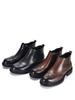 Men's Genuine Leather Chelsea Boots - Velvet Lined, Breathable, Trendy Mid-Top Martin Style