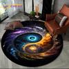 3D Yin Yang Tai Chi Round Area Rug–Symbolizing Balance, Circular Carpet for Living Room or Bedroom–Non-Slip Floor Mat, Zen Decor