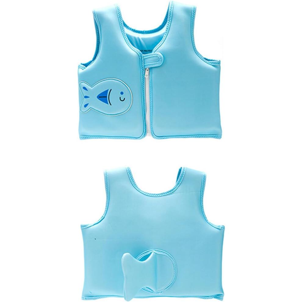 Children's Swim Vest - Swim School Approved, Anti-Jamming, Confidence Booster for Toddlers, Blue Safety Float Aid