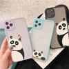 Creative Panda Family Cute Animal Phone Case for iPhone 15 12 13 11 14 Pro Max 7 8 Plus SE 2020 X XR XS Shockproof Couple Cover