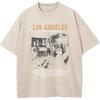 Übergroße Grafik-T-Shirts für Herren Säurewaschung Los Angeles Vintage-T-Shirts Streetwear Baggy Baumwollhemden Lässige Oberteile