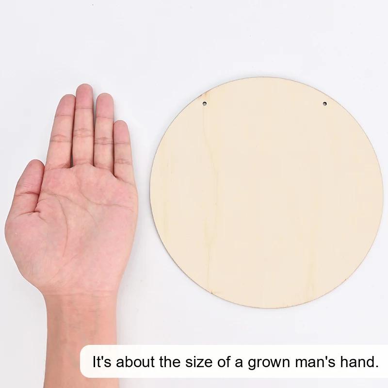 1 Pc 2D Creative Wooden Halloween Three Cute Ghost Broom Spoof Pumpkins 7.9Inch/20cm Round Hanging Sign Wall Door Decor Wall Art