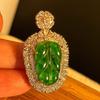 Full Green Yang Green Natural Jadeite Micro-Inlaid, Real Shot Fidelity
