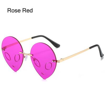 Rimless Halloween Sunglasses Uv Protection Colorful Alien Glasses Halloween Costume Accessories Party And Masquerade