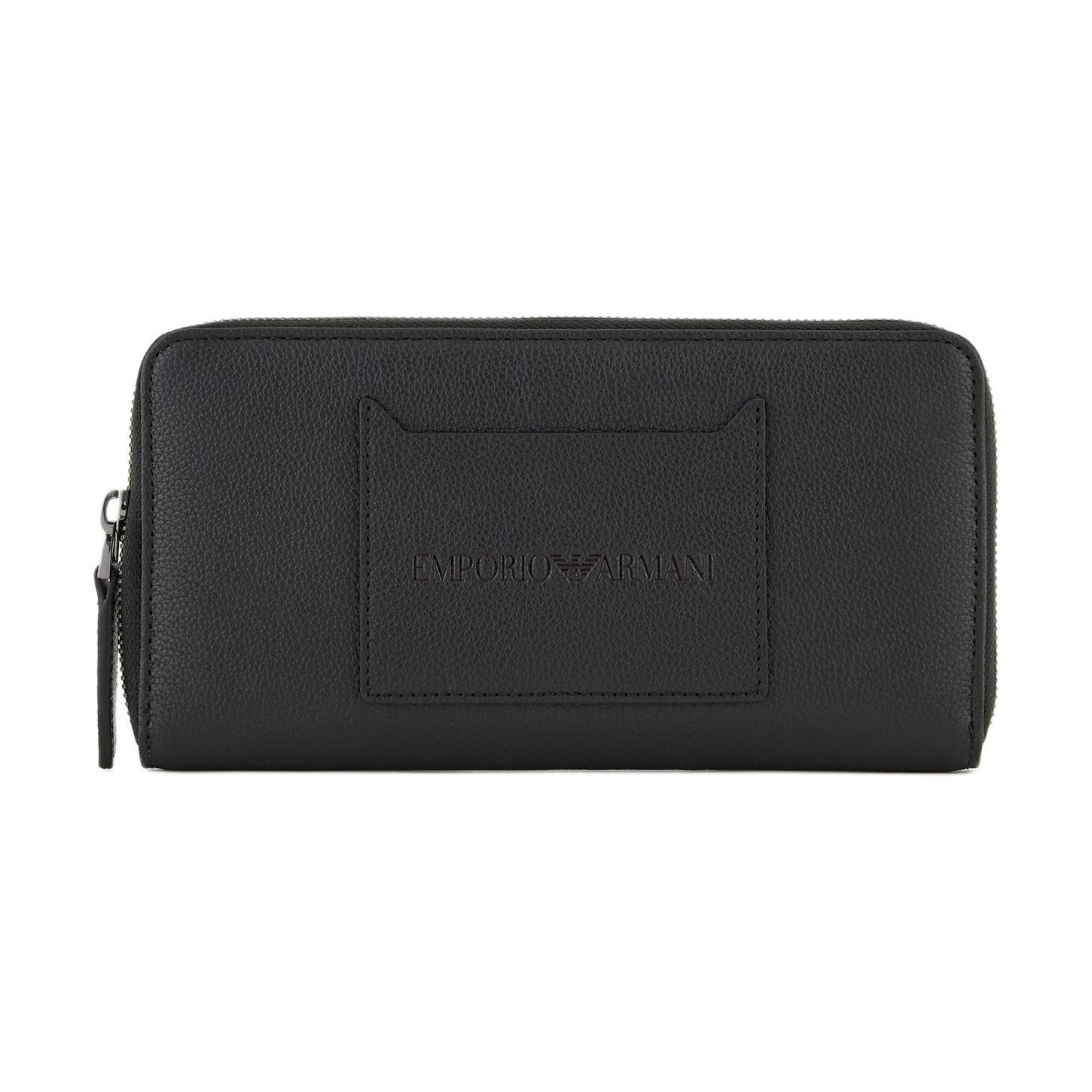 

Emporio Armani Logo Embossed Zipper Long Wallet Men wallet Black Y4R569-YQ13X-80648 Basic Set (Bag+Dust Bag)