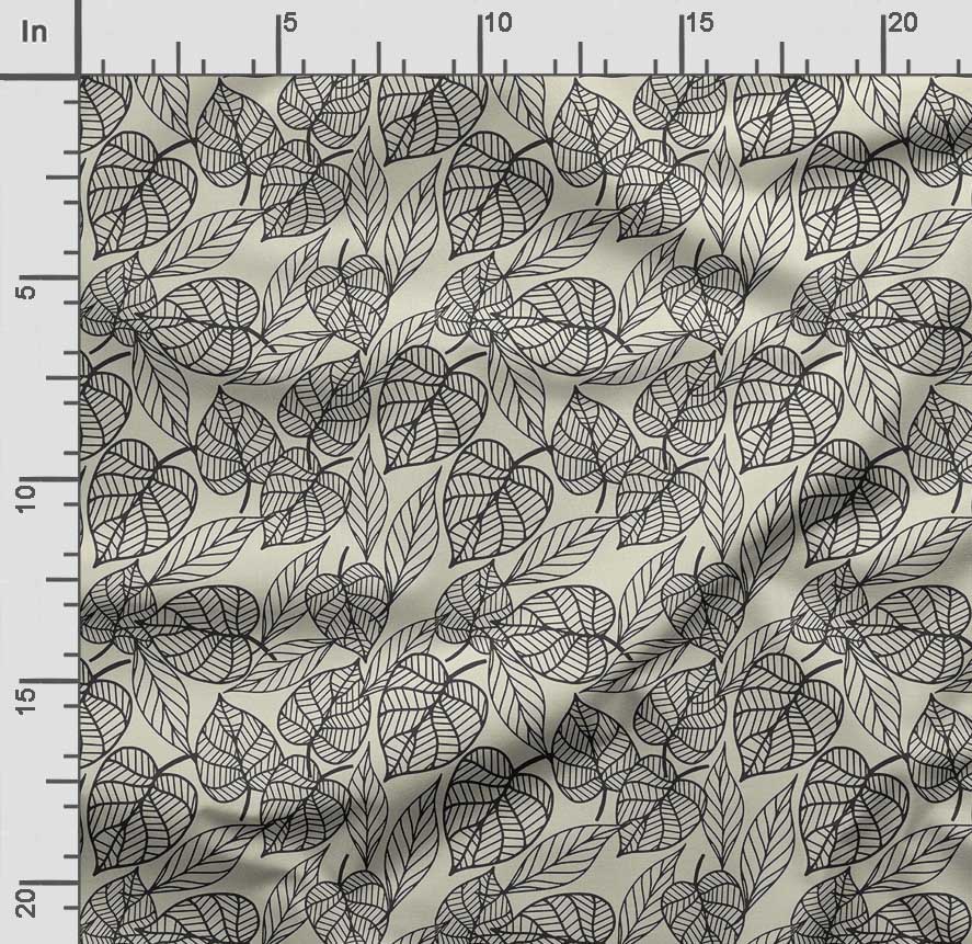Soimoi Leaves Print,  Cotton Cambric, Quilting Fabric Sold by The Yard 42 Inch Wide, Medium Weight Cotton Fabric,