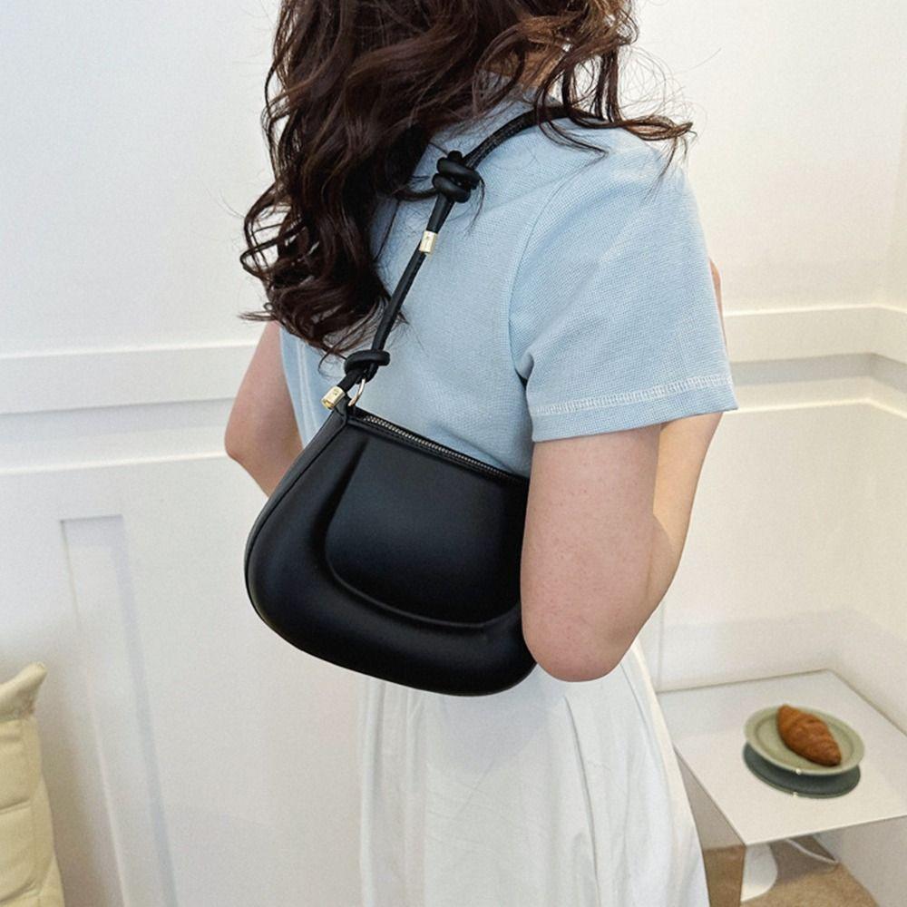 Women Simple Solid Color Crossbody Bags Underarm Bag Shoulder Bag Messenger Bag