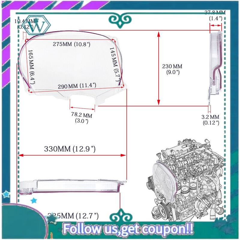 AA92-Clear Cam Gear Timing Belt Cover Turbo Cam Pulley For Mitsubishi DSM Evolution Lancer 4G63 Engine EVO 4 5 6 7 8