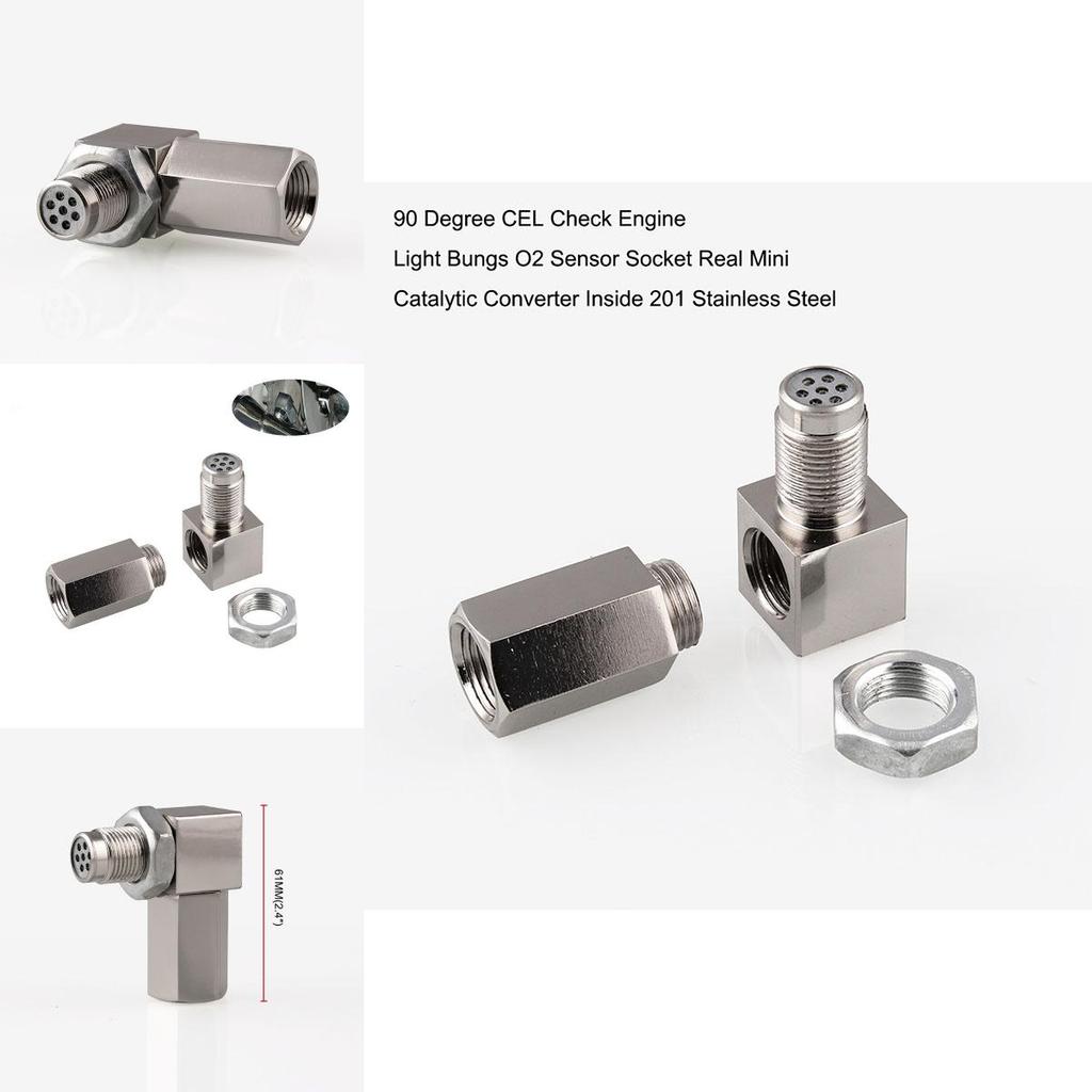 Ideal Gift 90 Sensor Spacer Engine Light Cel Check Bung Mini Catalytic Converter For Car Enthusiasts