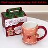 Lebkuchenmann Handbemalte Keramik-Kaffeebecher mit Geschenkbox Wasserbecher für Kaffee Tee Heiße Schokolade Weihnachtsgeschenk für Frau