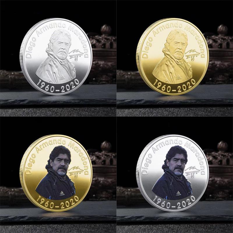 Maradona Football Star Coins, Commemorative Medals, Argentine Football Star Gold Coins, Silver Coins, Gifts, Ornaments, Memorials